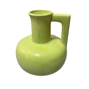 Vintage Mid Century Modern Ceramic Pitcher Vase Lime Green